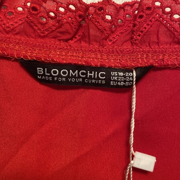 Brand New BloomChic Red Button Down Blouse…size 18-20 - Picture 4 of 6